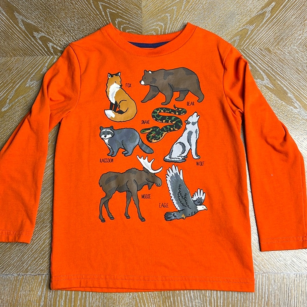 ADVENTURE WEAR BY CLASS/CLUB Orange Animal Print Longsleeve Shirt 5